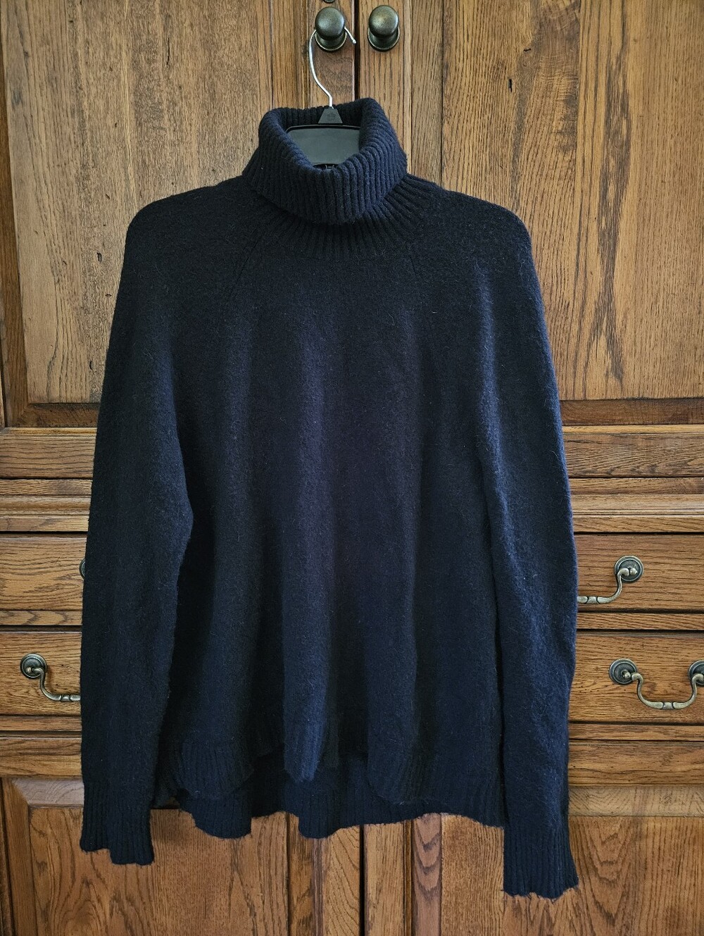 J. Crew Wool / Alpaca Blend Black Turtleneck Sweater SZ L
